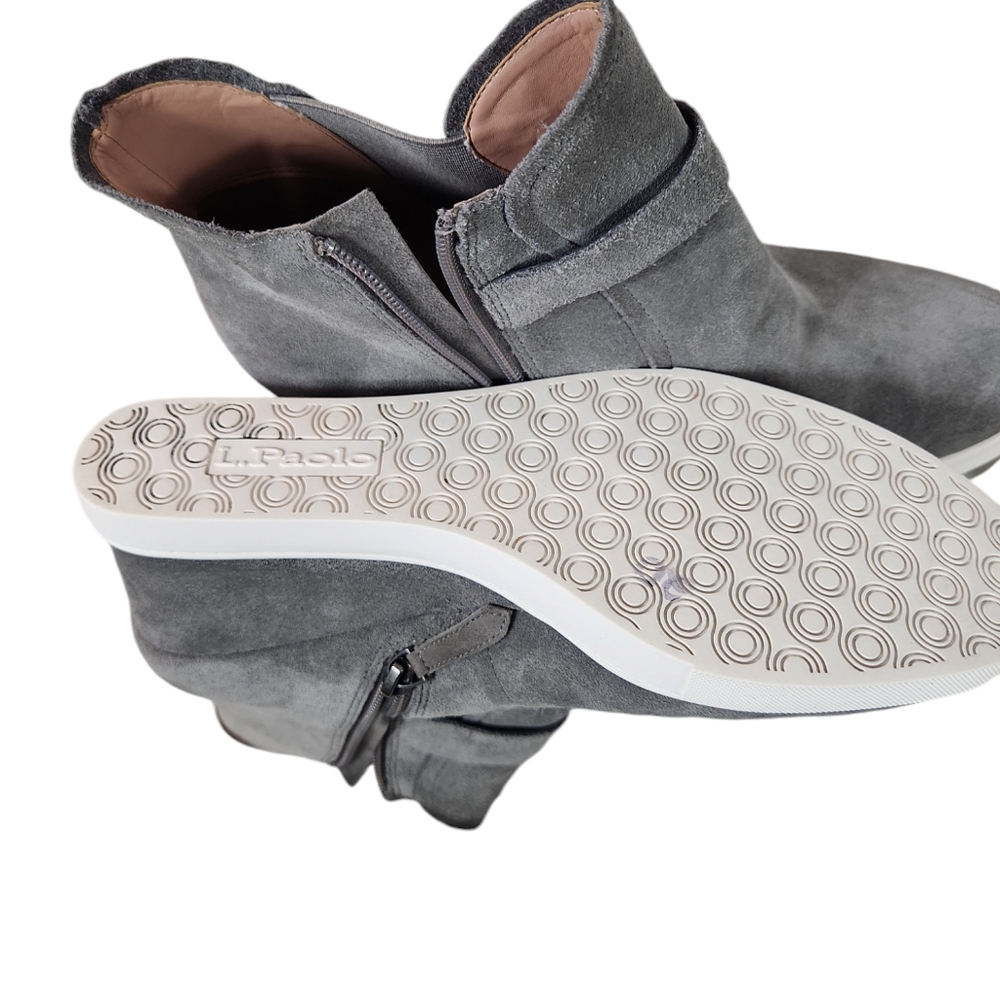 Linea Paolo, Woman's Gray suede wedge Sneaker Bootie, rarely worn, Size 10 - Picture 6 of 10